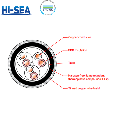 CHEPJ80/SC EPR Insulation Low Smoke Halogen Free Flame Retardant Armor Type Marine Communication Cable